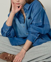 enhaut | ヴィンテージ加工 デニム オーバー シャツ(シャツ/ブラウス)