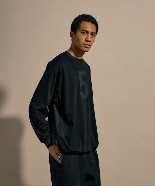 NUMERALS（ヌメラルズ）の「[NUMERALS]MOLDED JERSEY PULLOVER（Tシャツ/カットソー・メンズ・ブラック/グレー・LARGE/MEDIUM）」の14枚目の写真