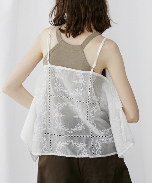 LOSCa(ロスカ)の「パッチワーク刺繍レースキャミ(その他トップス・レディース・ホワイト/ブラック・FREE)」の17枚目の写真