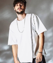 NO ID. | 【NO ID.】Layered ZIP BIG T-shirt / レイヤードジップビッグTシャツ(Tシャツ/カットソー)