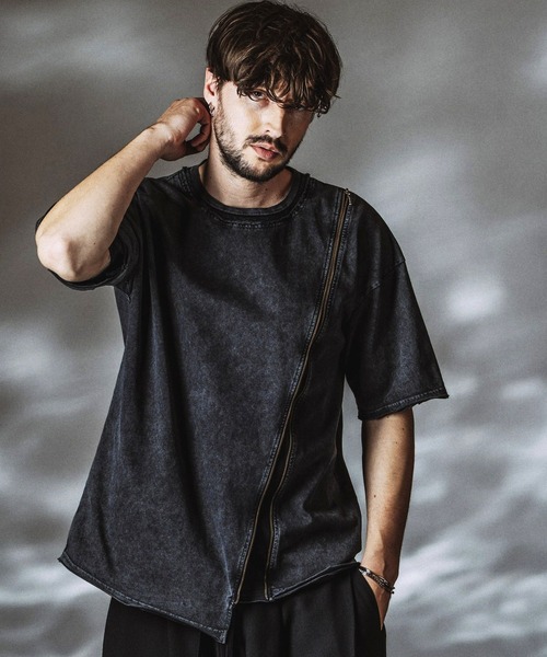 NO ID.（ノーアイディ）の「【NO ID.】Layered ZIP BIG T-shirt / レイヤードジップビッグTシャツ（Tシャツ/カットソー・メンズ・ホワイト/ブラック/グレー・ONE SIZE）」の15枚目の写真