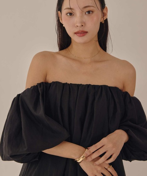 ACYM(アシーム)の「シアーバルーンミニワンピース(ワンピース・レディース・ブラック/アイボリー・FREE)」の16枚目の写真