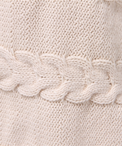 mystic（ミスティック）の「【mystic】ケーブルボーダーニットプルオーバー（ニット/セーター・レディース・キャメル/オフホワイト/ブラック/ネイビー・ﾌﾘ-）」の11枚目の写真