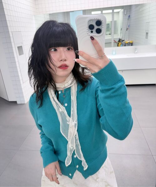 MICHIKO LONDON（ミチコ ロンドン）の「エッセンシャルラウンドニットカーディガンティルブルー（カーディガン/ボレロ・レディース・その他・MEDIUM/SMALL）」の9枚目の写真