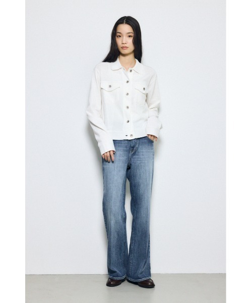 AZUL by moussy(アズールバイマウジー)の「【身長/骨格別着用画像あり】3rdタイプニットジャケット 春服 秋服 ブルゾン(ブルゾン・レディース・ブラック/オフホワイト/ライトカーキ・FREE)」の8枚目の写真