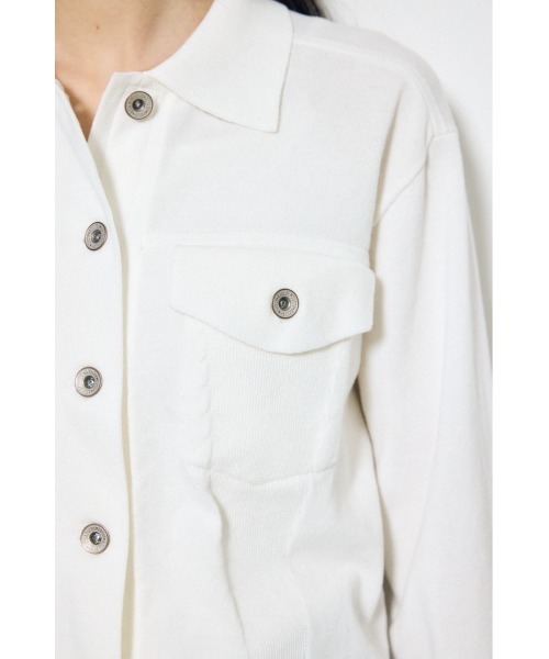 AZUL by moussy(アズールバイマウジー)の「【身長/骨格別着用画像あり】3rdタイプニットジャケット 春服 秋服 ブルゾン(ブルゾン・レディース・ブラック/オフホワイト/ライトカーキ・FREE)」の10枚目の写真
