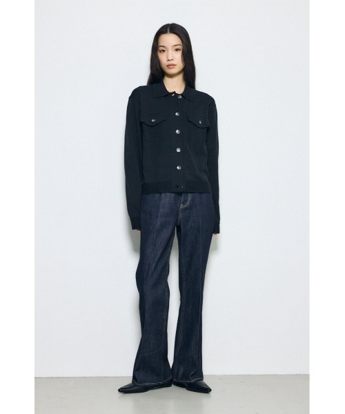 AZUL by moussy(アズールバイマウジー)の「【身長/骨格別着用画像あり】3rdタイプニットジャケット 春服 秋服 ブルゾン(ブルゾン・レディース・ブラック/オフホワイト/ライトカーキ・FREE)」の18枚目の写真