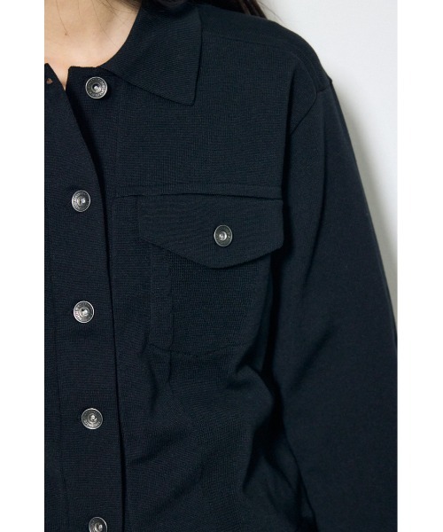 AZUL by moussy(アズールバイマウジー)の「【身長/骨格別着用画像あり】3rdタイプニットジャケット 春服 秋服 ブルゾン(ブルゾン・レディース・ブラック/オフホワイト/ライトカーキ・FREE)」の20枚目の写真