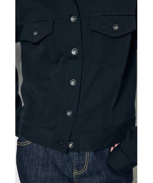 AZUL by moussy(アズールバイマウジー)の「【身長/骨格別着用画像あり】3rdタイプニットジャケット 春服 秋服 ブルゾン(ブルゾン・レディース・ブラック/オフホワイト/ライトカーキ・FREE)」の21枚目の写真