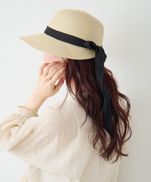 le.coeur blanc（ルクールブラン）の「《WEB限定アイテム》ペーパーリボンハット（ハット・レディース・ベージュ/ブラウン・FREE）」の6枚目の写真