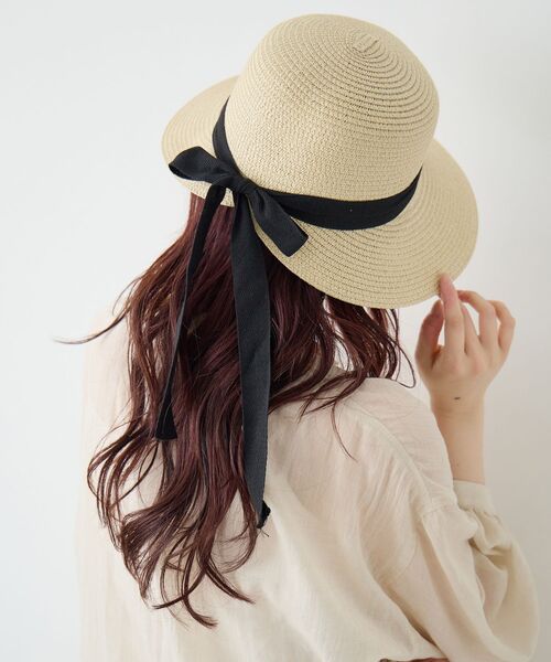le.coeur blanc（ルクールブラン）の「《WEB限定アイテム》ペーパーリボンハット（ハット・レディース・ベージュ/ブラウン・FREE）」の7枚目の写真