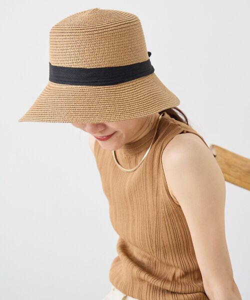 le.coeur blanc（ルクールブラン）の「《WEB限定アイテム》ペーパーリボンハット（ハット・レディース・ベージュ/ブラウン・FREE）」の10枚目の写真