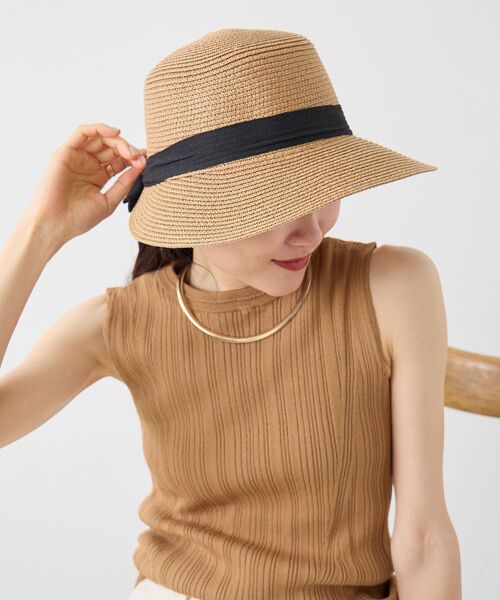 le.coeur blanc（ルクールブラン）の「《WEB限定アイテム》ペーパーリボンハット（ハット・レディース・ベージュ/ブラウン・FREE）」の11枚目の写真