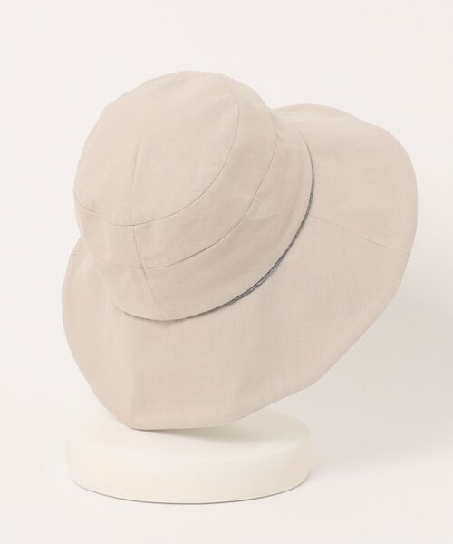 polcadot（ポルカドット）の「【かぶれる日傘】バイカラーブリム コットンハット / 遮光99%・サイズ調節可能（ハット・レディース・アイボリー・FREE）」の2枚目の写真