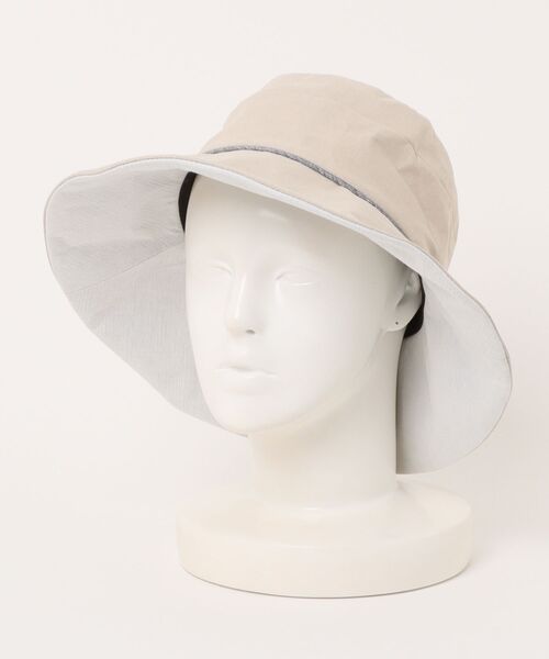 polcadot（ポルカドット）の「【かぶれる日傘】バイカラーブリム コットンハット / 遮光99%・サイズ調節可能（ハット・レディース・アイボリー・FREE）」の3枚目の写真