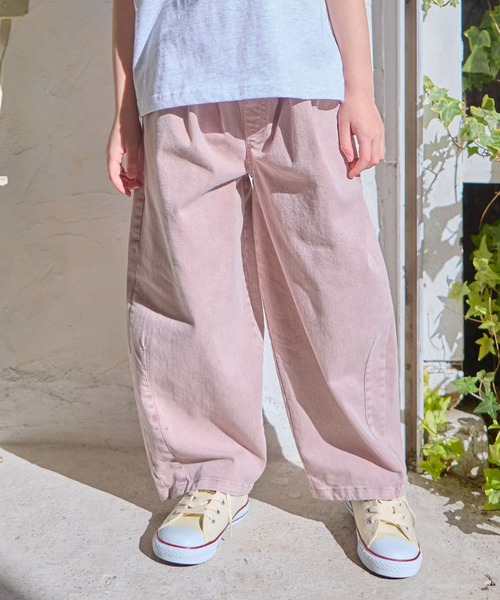 Piet（ピエット）の「カーブ ツイル パンツ（その他パンツ・キッズ・ピンク/オフホワイト・100/130/120/110）」の2枚目の写真