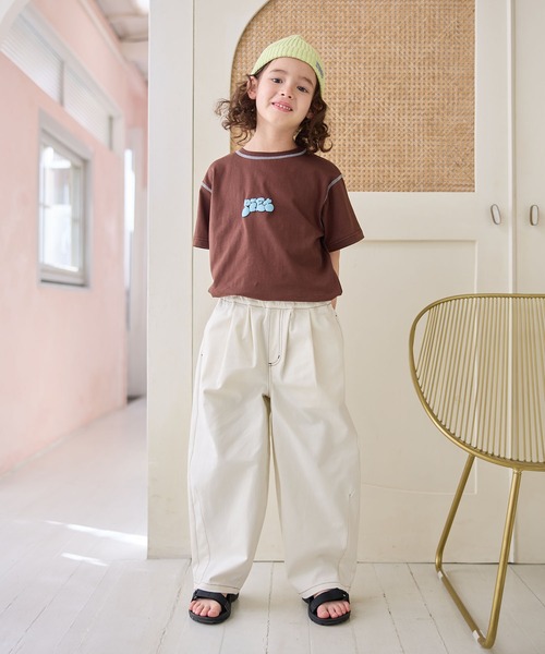 Piet（ピエット）の「カーブ ツイル パンツ（その他パンツ・キッズ・ピンク/オフホワイト・100/130/120/110）」の6枚目の写真