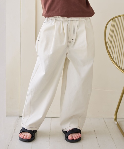 Piet（ピエット）の「カーブ ツイル パンツ（その他パンツ・キッズ・ピンク/オフホワイト・100/130/120/110）」の7枚目の写真