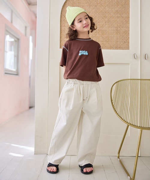 Piet（ピエット）の「カーブ ツイル パンツ（その他パンツ・キッズ・ピンク/オフホワイト・100/130/120/110）」の8枚目の写真