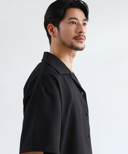 SPU(スプ)の「【セットアップ 2点セット】【防シワ・抗ピリング・接触冷感】機能性テックリネンノーカラー半袖カーデ or オープンカラー半袖シャツ &テーパードパンツセットアップ(セットアップ・メンズ・ブラック系/チャコール/モカ/ネイビー/グレー系/ネイビー系/ブラック/ブラウン系/ベージュ系/ベージュ・S/M/L/XL)」の20枚目の写真