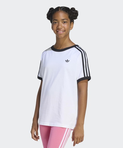 adidas（アディダス）の「3 STRIPES TEE / アディダスオリジナルス adidas Originals（Tシャツ/カットソー・キッズ・ブラック/ホワイト・130/140/150/160）」の4枚目の写真