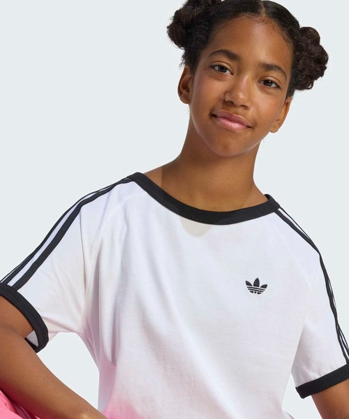 adidas（アディダス）の「3 STRIPES TEE / アディダスオリジナルス adidas Originals（Tシャツ/カットソー・キッズ・ブラック/ホワイト・130/140/150/160）」の6枚目の写真
