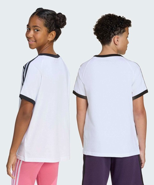 adidas（アディダス）の「3 STRIPES TEE / アディダスオリジナルス adidas Originals（Tシャツ/カットソー・キッズ・ブラック/ホワイト・130/140/150/160）」の3枚目の写真