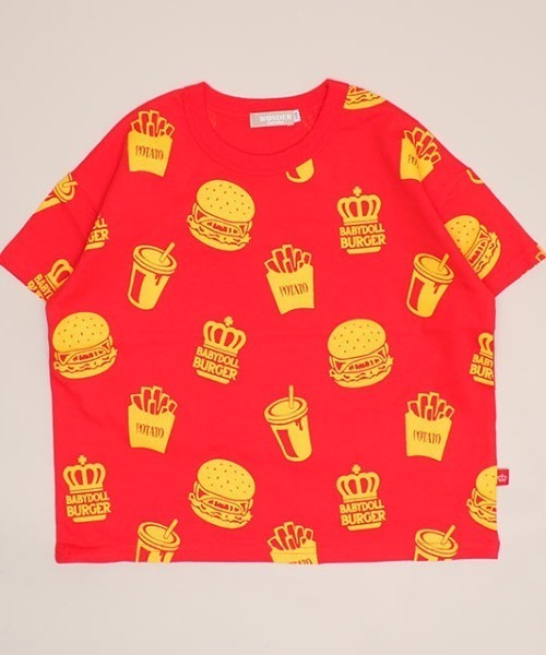 BABYDOLL（ベビードール）の「【プチプラ】WEB限定 総柄Tシャツ 1355K（Tシャツ/カットソー・キッズ・マスタード/ブルー/オレンジ/ホワイト/ライトブルー/ブラック/オフホワイト/レッド・90cm/110cm/100cm/120cm/130cm/140cm）」の7枚目の写真