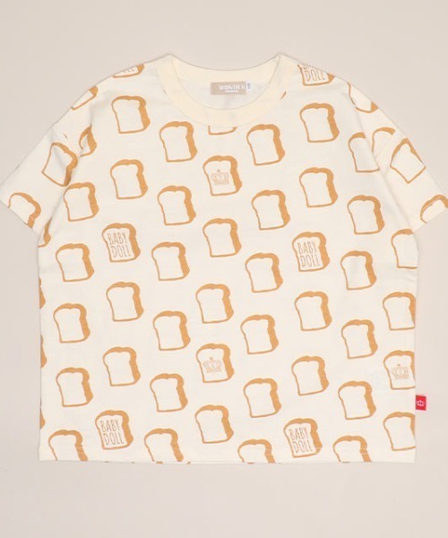 BABYDOLL（ベビードール）の「【プチプラ】WEB限定 総柄Tシャツ 1355K（Tシャツ/カットソー・キッズ・マスタード/ブルー/オレンジ/ホワイト/ライトブルー/ブラック/オフホワイト/レッド・90cm/110cm/100cm/120cm/130cm/140cm）」の2枚目の写真