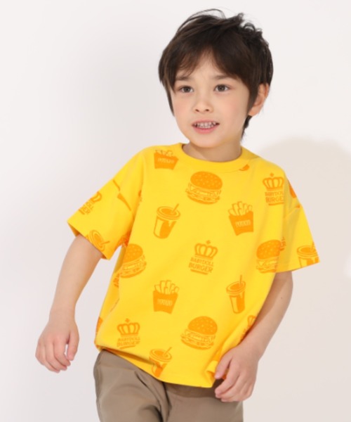 BABYDOLL（ベビードール）の「【プチプラ】WEB限定 総柄Tシャツ 1355K（Tシャツ/カットソー・キッズ・マスタード/ブルー/オレンジ/ホワイト/ライトブルー/ブラック/オフホワイト/レッド・90cm/110cm/100cm/120cm/130cm/140cm）」の6枚目の写真