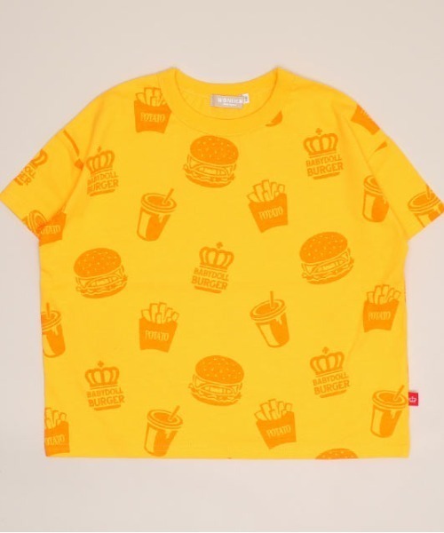BABYDOLL（ベビードール）の「【プチプラ】WEB限定 総柄Tシャツ 1355K（Tシャツ/カットソー・キッズ・マスタード/ブルー/オレンジ/ホワイト/ライトブルー/ブラック/オフホワイト/レッド・90cm/110cm/100cm/120cm/130cm/140cm）」の12枚目の写真