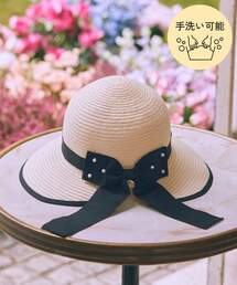 Maison de FLEUR（メゾンドフルール）の「パールリボンスリットハット（ハット）」
