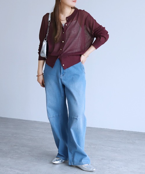 reca（レカ）の「【接触冷感/UVカット】麻タッチカーディガン（カーディガン/ボレロ・レディース・イエロー/ブラウン/オフホワイト/ブラック・FREE）」の6枚目の写真