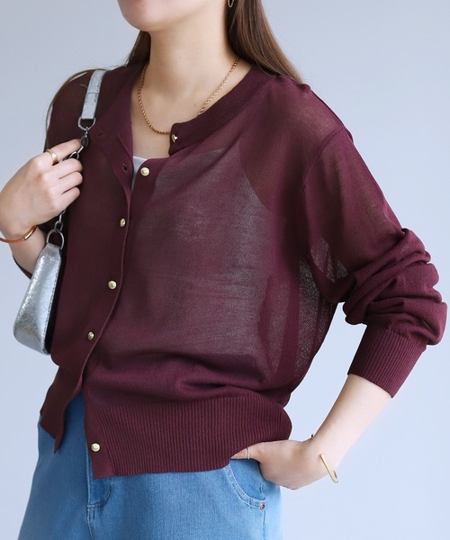 reca（レカ）の「【接触冷感/UVカット】麻タッチカーディガン（カーディガン/ボレロ・レディース・イエロー/ブラウン/オフホワイト/ブラック・FREE）」の8枚目の写真