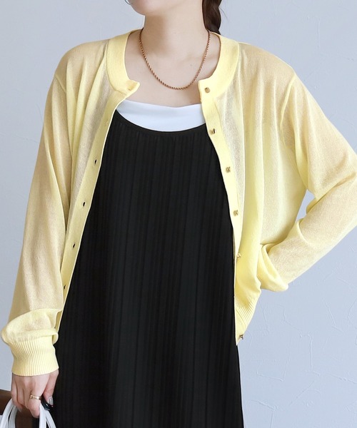 reca（レカ）の「【接触冷感/UVカット】麻タッチカーディガン（カーディガン/ボレロ・レディース・イエロー/ブラウン/オフホワイト/ブラック・FREE）」の15枚目の写真