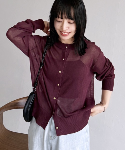 reca（レカ）の「【接触冷感/UVカット】麻タッチカーディガン（カーディガン/ボレロ・レディース・イエロー/ブラウン/オフホワイト/ブラック・FREE）」の21枚目の写真