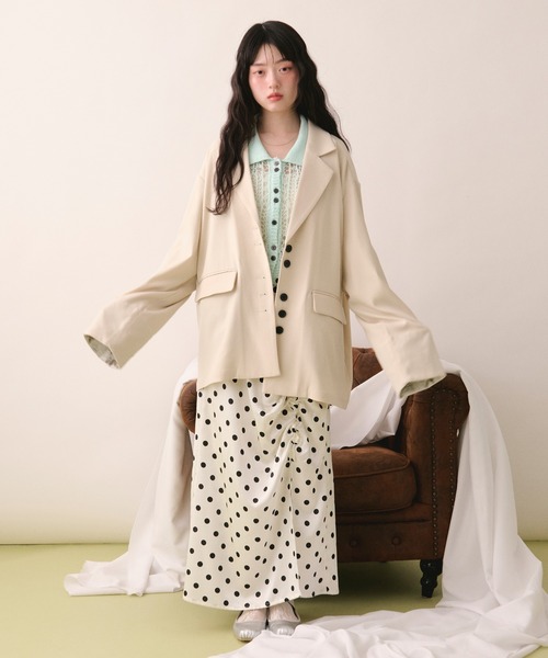 loin nuit(ロワンニュイ)の「tape sheer colour knit cardigan / テープシアーカラーニットカーディガン(カーディガン/ボレロ・レディース・ライトブルー/ミックスグレー/ピンク/イエロー・FREE)」の7枚目の写真
