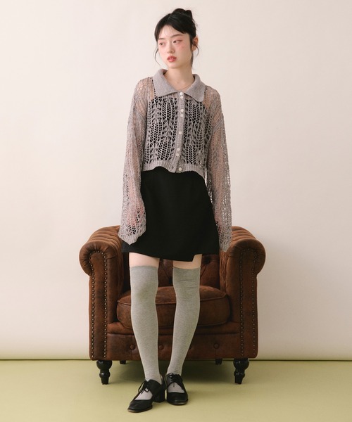 セール】tape sheer colour knit cardigan / テープシアーカラーニット セール】tape sheer colour knit cardigan / テープシアーカラーニット