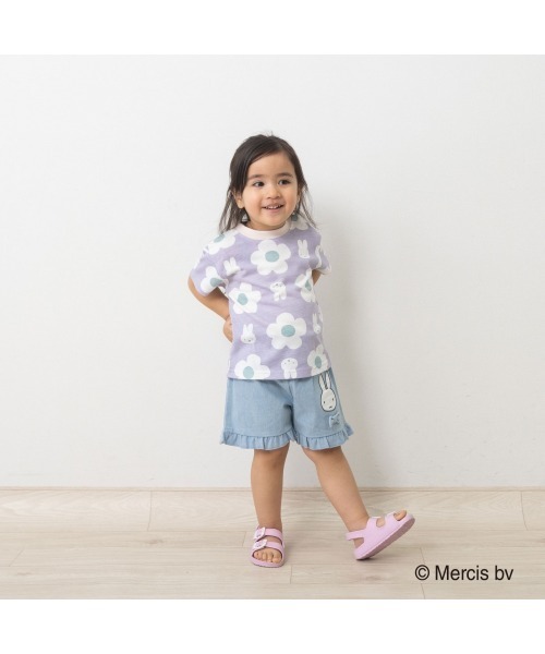 Miffy( ミッフィー)の「ミッフィー 花柄プリントTシャツ(Tシャツ/カットソー・キッズ・パープル・80cm/90cm/95cm)」の4枚目の写真