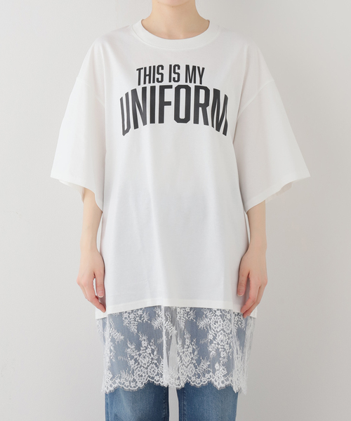 ARCHIVE STANCE(アーカイブスタンス)の「ARCHIVE STANCE/アーカイブスタンス レースTシャツ AS-010002(Tシャツ/カットソー・レディース・ホワイト/ブラック・FREE)」の2枚目の写真