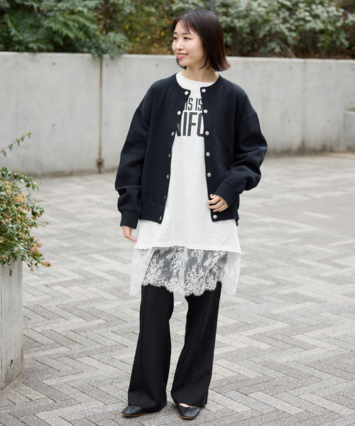 ARCHIVE STANCE(アーカイブスタンス)の「ARCHIVE STANCE/アーカイブスタンス レースTシャツ AS-010002(Tシャツ/カットソー・レディース・ホワイト/ブラック・FREE)」の3枚目の写真