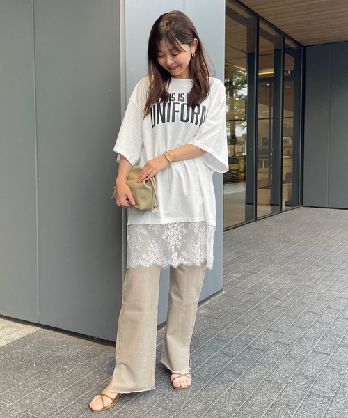 ARCHIVE STANCE(アーカイブスタンス)の「ARCHIVE STANCE/アーカイブスタンス レースTシャツ AS-010002(Tシャツ/カットソー・レディース・ホワイト/ブラック・FREE)」の7枚目の写真