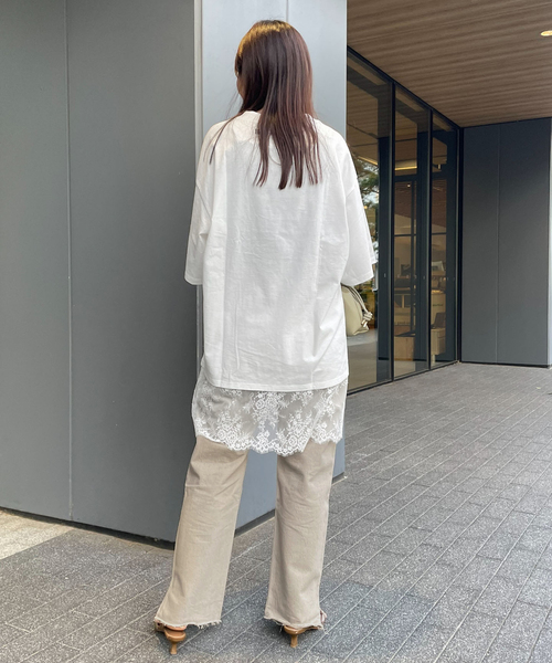 ARCHIVE STANCE(アーカイブスタンス)の「ARCHIVE STANCE/アーカイブスタンス レースTシャツ AS-010002(Tシャツ/カットソー・レディース・ホワイト/ブラック・FREE)」の9枚目の写真