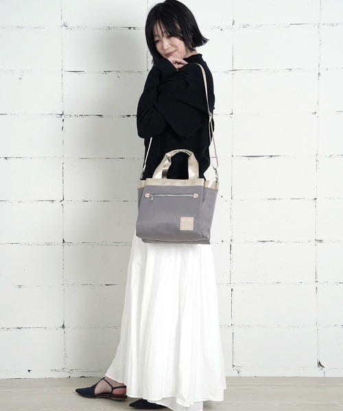 Legato Largo（レガートラルゴ）の「"02"≪Legato Largo≫ALL DAY/オールデイ 10ポケット バイカラー 2WAY ショルダーバッグ（バックパック/リュック・レディース・ブラック/グレー/サンドベージュ/ネイビー・ONE SIZE）」の8枚目の写真