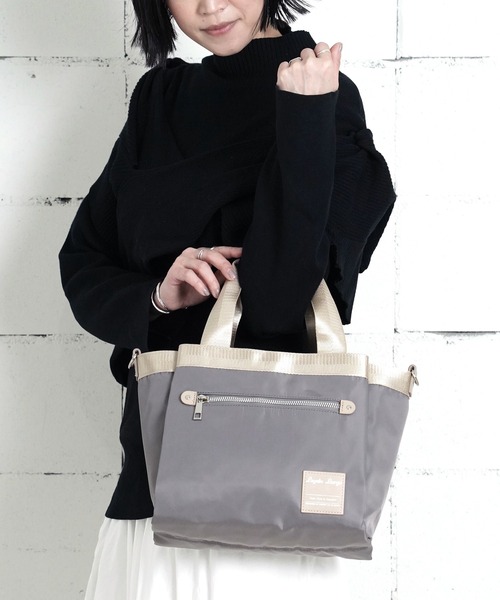 Legato Largo（レガートラルゴ）の「"02"≪Legato Largo≫ALL DAY/オールデイ 10ポケット バイカラー 2WAY ショルダーバッグ（バックパック/リュック・レディース・ブラック/グレー/サンドベージュ/ネイビー・ONE SIZE）」の9枚目の写真