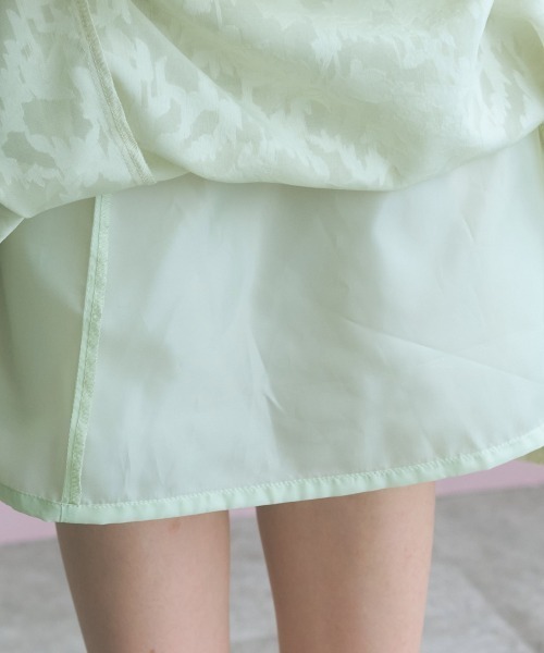 marun(マルン)の「<大きいサイズ>フラワーシアーカットジャガードスカート marun(スカート・レディース・ミント/ネイビー・LL/L/5L/4L/3L)」の11枚目の写真