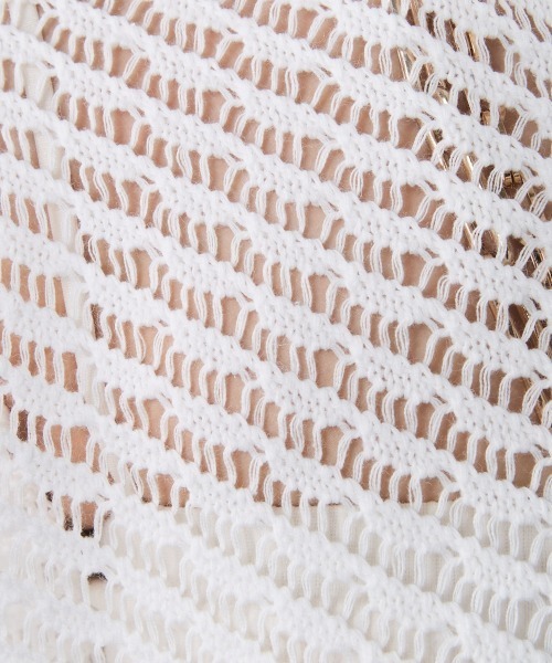 CHIC STYLE（シックスタイル）の「綿麻透かし編ポロニット＜大きいサイズ有＞シックスタイル（ニット/セーター・レディース・オフホワイト/ブラック・L/M/5L/4L/3L/LL）」の16枚目の写真