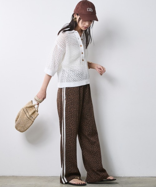 CHIC STYLE（シックスタイル）の「綿麻透かし編ポロニット＜大きいサイズ有＞シックスタイル（ニット/セーター・レディース・オフホワイト/ブラック・L/M/5L/4L/3L/LL）」の17枚目の写真