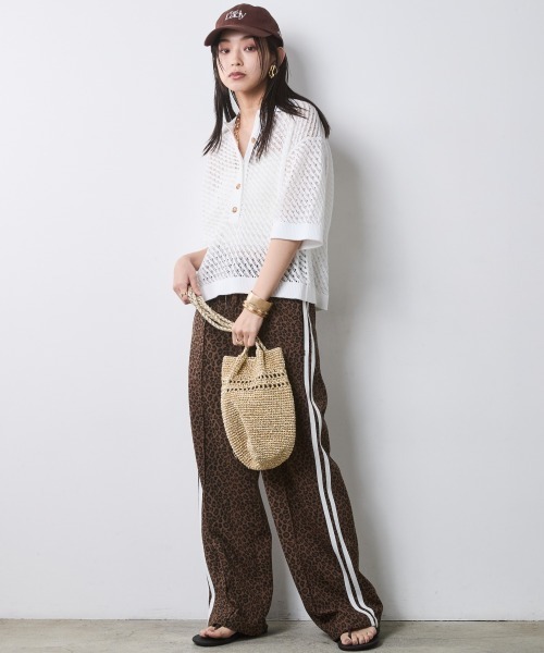 CHIC STYLE（シックスタイル）の「綿麻透かし編ポロニット＜大きいサイズ有＞シックスタイル（ニット/セーター・レディース・オフホワイト/ブラック・L/M/5L/4L/3L/LL）」の19枚目の写真