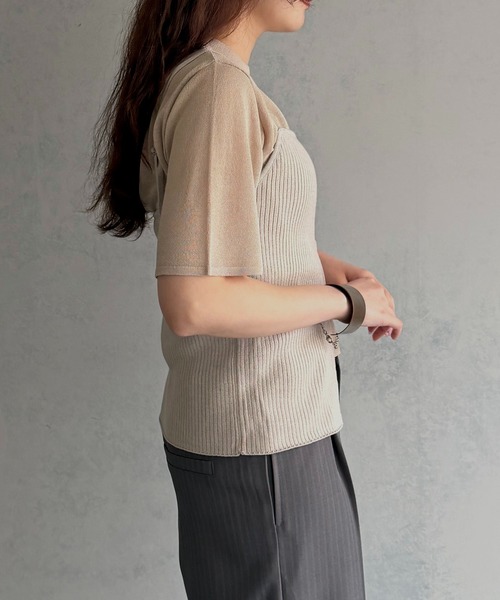 &g'aime（アンジェム）の「【&ｇ'aime 】ビスチェ＆サマーニットセット　Bustier & Summer Knit Top Set（ニット/セーター・レディース・ブラウン/アイボリー/ブラック・FREE）」の6枚目の写真
